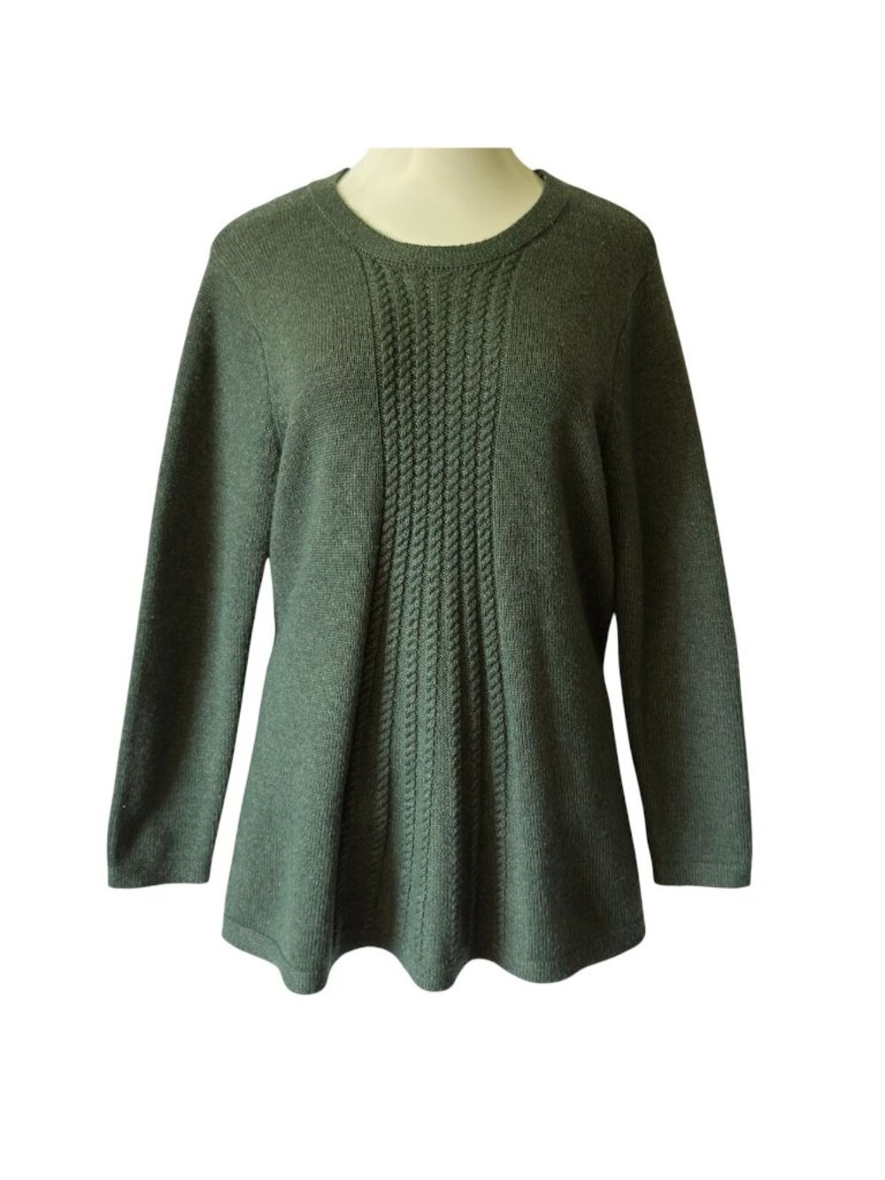 Soft Surroundings Sweater 1X Pullover Tunic Long Sleeve Heather Green Olive